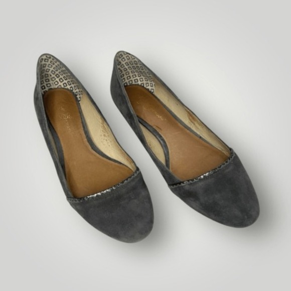 MATT BERNSON‎ VINTAGE Grey Suede Flats, Size 9 - Picture 1 of 8